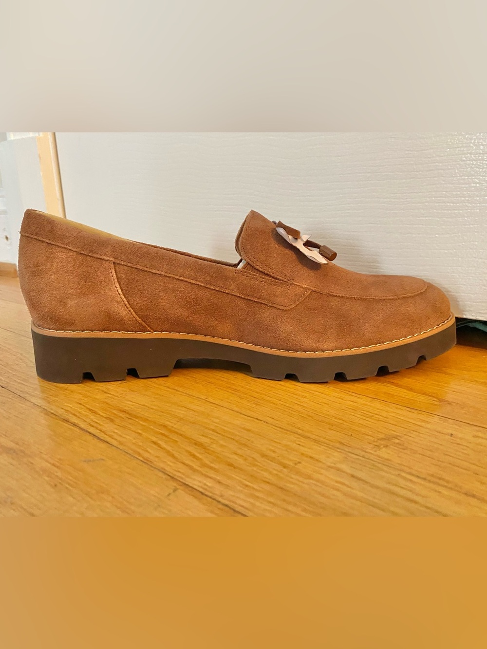 Vionic Brown Suede Tassel Slip-On Loafer - Picture 3 of 5